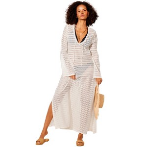 Swimsuits for All Women's Lightweight Crochet V-Neck Dress Cover Up (Plus Sizes Available) - 1 of 4
