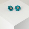 SOHI Women's Blue Sunflower Stud Earrings - 3 of 3