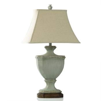 Oldsbury Blue Table Lamp Farmhouse Style with Beige Shade - StyleCraft