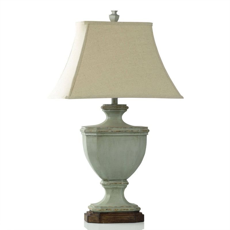 Oldsbury Blue Table Lamp Farmhouse Style with Beige Shade - StyleCraft, 1 of 7