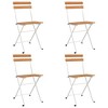 vidaXL Folding Bistro Set Natural wood Solid acacia wood Standard - White 4 Items - 4 of 4