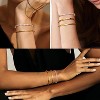 14K Gold Bracelets for Women, Cuff Chain Bracelets Set,Gold Plated Paperclip Bead Tennis Bracelet - 3 of 4