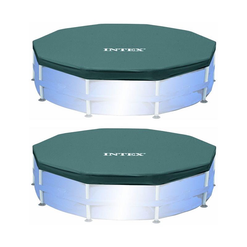 Intex 15 Foot Round Frame Easy Set Above Ground Swimming Pool Cover (2 Pack), 1 of 4