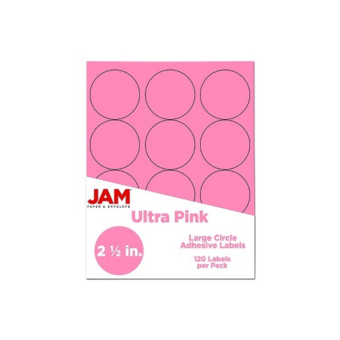 JAM Paper Circle Round Label Sticker Seals 2.5 Inch Diameter Ultra Pink 120/Pack (147628587) - image 1 of 4