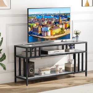 Whizmax 58'' TV Stand for TV up to 65 Inches, Entertainment Center with Open Storage Shelves, TV Media Console Table with Quadruple-Tube Support - 1 of 4