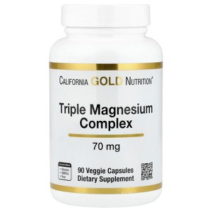 California Gold Nutrition Triple Magnesium Complex, 70 mg , 90 Veggie Capsules - 1 of 4