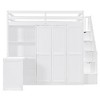 TIRAMISUBEST Full Size Loft Bed with Desk, Multi-functional Bed Frame with Storage Staircase, Shelves & Hidden Wardrobe - 4 of 4