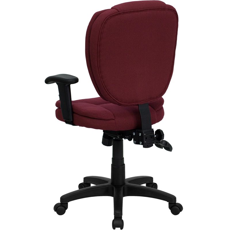 Flash Furniture Mid-Back Multifunction Swivel Ergonomic Task Office Chair with Pillow Top Cushioning and Adjustable Arms, 3 of 8
