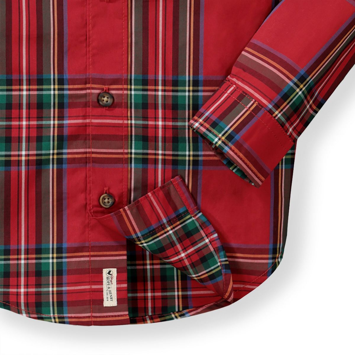 Hope & Henry Boys' Organic Stretch Poplin Long Sleeve Button-Down Shirt - thumbnail 3