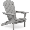 Okak Oversized Patio Folding Adirondack Chair,Set of 2,Wooden Accent Chair for Porch,Garden&Backyard,Outdoor Lounge Chair - 2 of 4