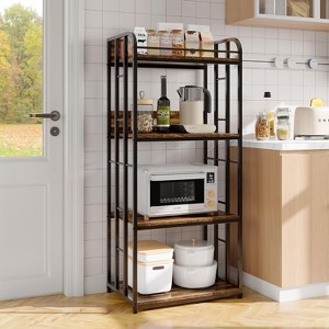 Adjustable 4-Tier Heavy Duty Kitchen Baker's Rack with Power Outlet - Microwave Stand Cart for Kitchen, Living Room, Garage Storage - 1 of 2