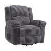 Corduroy Recliner Chair, Manual Recliner Sofa with Handle, Pillow Top Arms, Thick Padding, Side Pocket, 400Lbs Capacity, Adjustable Recliner - 3 of 4