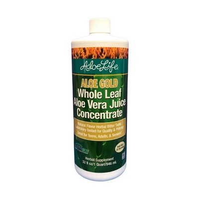 Whole Leaf Aloe Vera Juice Concentrate-Aloe Gold by Aloe Life  -  32 oz Liquid