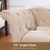 Velvet Upholstered Chaise Lounge with Rolled Arm, Upholstered Sofa Recliner Lounge Chair for Bedroom Living Room Office Room - 3 of 4