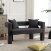51"Modern Chenille Loveseat Sofa,Comfy Upholstered 2 Seater Sofa With 2 Pillows,Small Loveseat Sofa,Loveseat Couch -Maison Boucle - 3 of 4