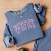 Simply Sage Market Embroidered Wifey Arched Varsity Lightweight Garment Dyed Sweatshirt - 3 of 4