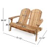 Christopher Knight Home Malibu Outdoor Acacia Wood Folding Adirondack Loveseat - 3 of 4