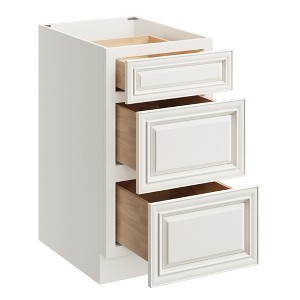 CASAINC 18 in. W x 24 in. D x 34.5 in. H Base Kitchen Cabinet with 3 Soft-Close Drawers – RTA Plywood Cabinets - 1 of 4