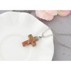 Natural Stone Cross Necklace Charm Cross Birthstone Pendant Quartz Healing Crystal Jewelry - 2 of 4