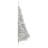vidaXL 8ft Silver Artificial Half Christmas Tree with Sturdy Steel Stand - Realistic PVC Tips - Space Saving Half-Round Design - 4 of 4
