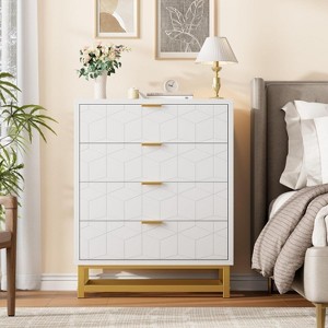 Nasitip 4 Drawer Dresser for Bedroom, Modern Chest with Gold Handles & Metal Legs, Storage Cabinet for Living Room - 1 of 4