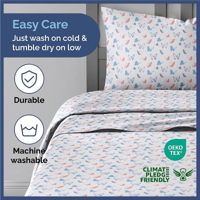 Twin Butterfly Print Microfiber Kids Bedding Set