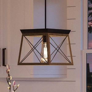 Urban Ambiance Luxury Luxe Industrial Pendant,  9"H x 10"W,  Olde Bronze Finish, UHP2124 - 1 of 4