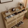 Shoe Cabinet with 4 Rattan Flip Drawers & 2 Drawers, Hidden Freestanding Shoe Storage Organizer - 3 of 4