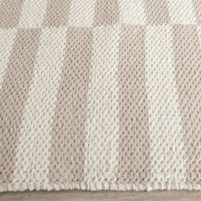 Coastal Charm Ivory and Light Grey Cotton Runner Rug - 2'3" x 5'