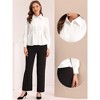 Allegra K Women's Long Sleeve Button-Up Ruffle Office Work Blouse - 2 of 4