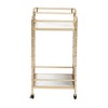 Mela Metal and Marble 2 Tier Wine Cart Gold/White Marble - Baxton Studio - 4 of 4
