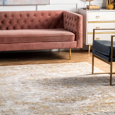 Vintage Speckled Gold 5' x 8' Braided Wool Blend Area Rug