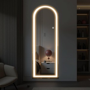 LED Aluminum Frameless Silver Full-Body Arch Mirror - 1 of 4