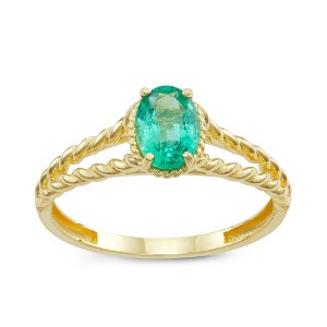 Designs By Gioelli 10K Yellow Gold Emerald Twist Ring - 1 of 3