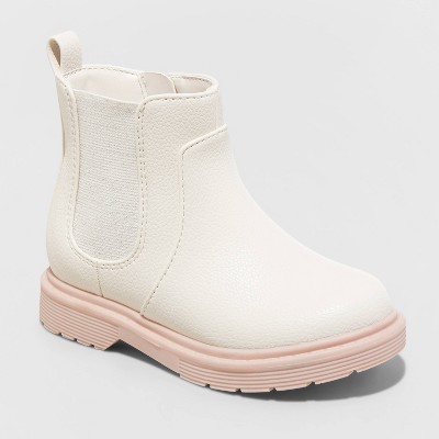 Image of Toddler Girls' Delaney Chelsea Boots - Cat & Jack™ Ivory 11