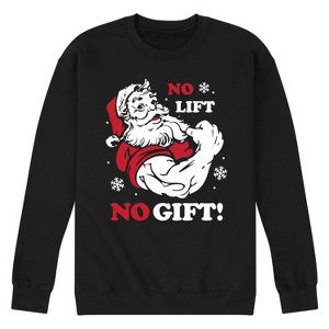 Men's - Instant Message - Santa No Lift No Gift Christmas Graphic Fleece Sweatshirt - 1 of 4