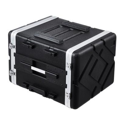VEVOR 8U Rack Case, Standard 19 in Depth, Server Rack Cabinet with ABS Construction Wheels Heavy-Duty Twist Butterfly Latches, Black