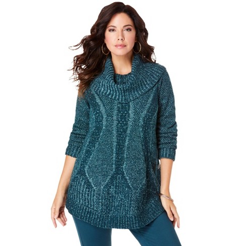 Women's plus size on sale cowl neck sweater