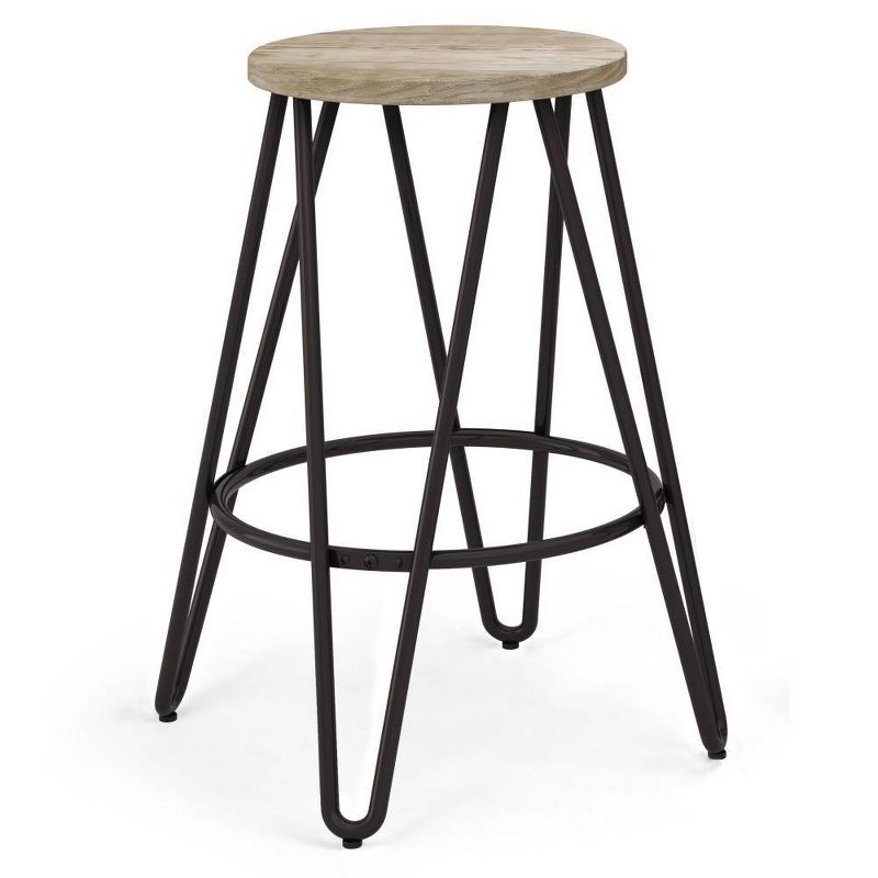 Kendall Metal Barstool with Wood - WyndenHall, 1 of 9