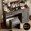 DOMETOUR Makeup Vanity Table with Large Mirror, 11 LED Lights, Adjustable Brightness, 3 Drawers, Black Vanity Desk with Stool for Women - 2 of 4