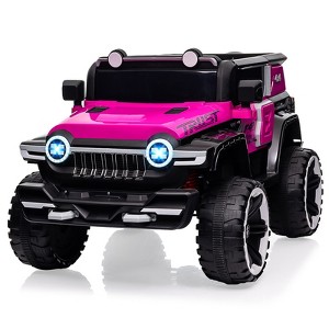 12V 2-Seater Kids Ride On Truck, 4WD Electric Car w/Remote Control, Dual Motors, Music, LED Lights, Spare Tire - 1 of 4