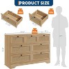 Rattan 7-Drawer Farmhouse Dresser, Modern Wooden Storage Chest for Bedroom, Closet Organizer for Living Room, Entryway, Hallway - 2 of 4