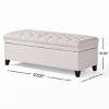 Tufted Upholstered Storage Ottoman Bench with Hidden Compartment for Living Room, 50" Wide -3irtyhousy - 4 of 4