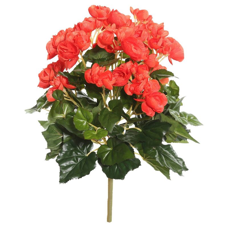 Artificial Begonia Bush (15.25") Orange - Vickerman, 1 of 3