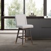 Armen Living Stancoste Wood Finish with Fabric Swivel Counter Height Barstool - 2 of 4