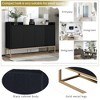 NicBex Modern Sideboard Cabinet with Gold Metal Legs, Compact 4-Door Buffet Cabinet with Large Storage, No-Handle Design Pantry Cabinet - 3 of 4