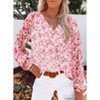 Coolmee Women's Blouses Floral Boho Tops V Neck Lightweight Long Sleeve Shirts Fall Dressy Casual Vacation Outfits - 2 of 4