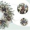 24 Inch Winter Wreath Front Door with White Berries Winter Soft White Boxwood Leaves Berries Wreath Indoor Outdoor Xmas Home Decor - 2 of 4