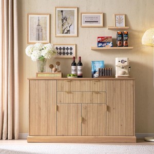 Buffet Sideboard Cabinet with Storage, Modern Buffet Table with Adjustable Shelves, Coffee Bar Cabinet with 2 Drawers & 4 Doors - 1 of 4