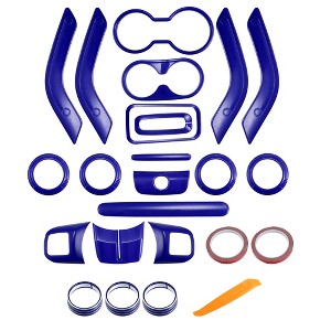 Unique Bargains Full Set Trim Kit for Jeep Wrangler 11-18 2 Door 4-Door Steering Wheel Center Console Air Outlet Trim Blue 21 Pcs - 1 of 4